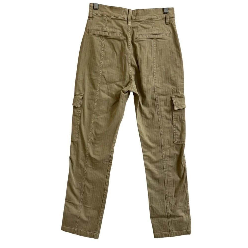 Madewell 90s Straight Cargo Pant Womens Size 25 Sand Dune Tan Cotton Herringbone - Picture 4 of 13